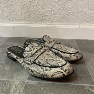 Circus by Sam Edelman Snakeskin Loafer Mules